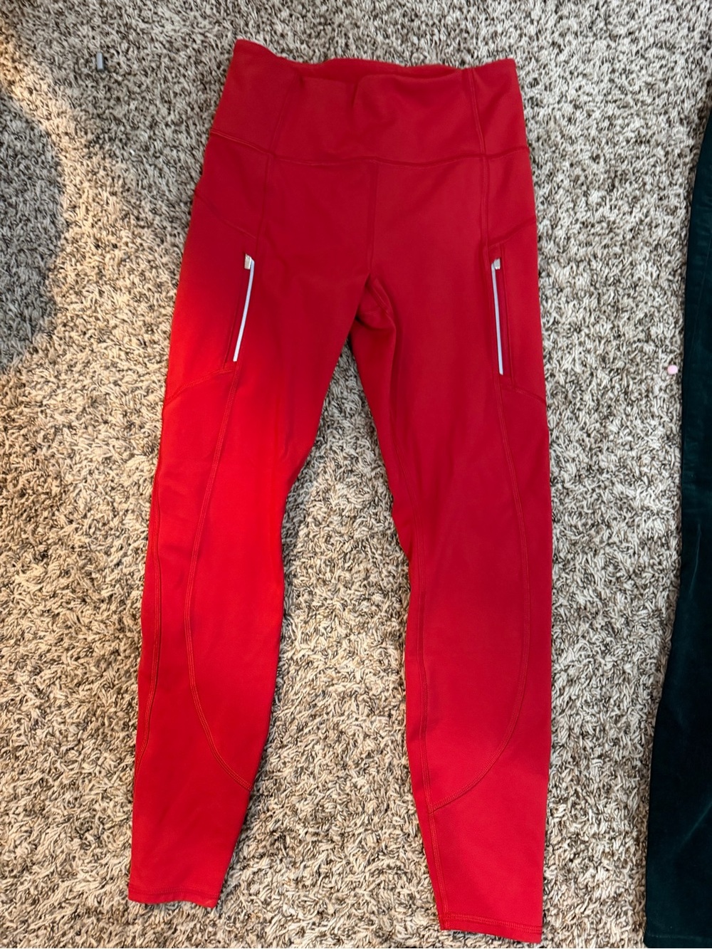 Women’s Active Red Lightly Lined Performance Leggings